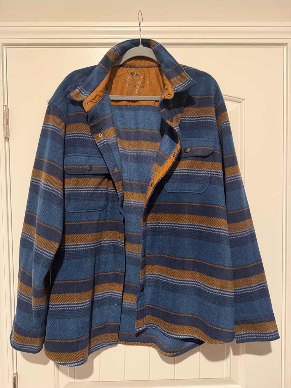 Striped Blue & Brown Lightweight Shirt Jacket